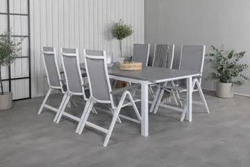 Levels Förlängningsbar Matgrupp Utomhus 229cm + 6 Albany Stolar - Brun/Vit - Utemöbler & utemiljö - Utegrupp - Matgrupp utomhus