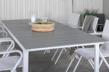 Levels Förlängningsbar Matgrupp Utomhus 229cm + 6 Alina Stolar - Grå/Vit - Utemöbler & utemiljö - Utegrupp - Matgrupp utomhus