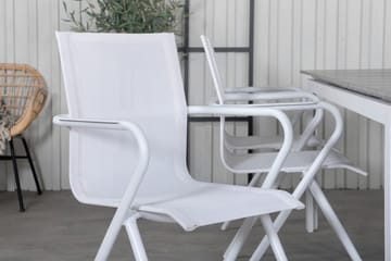 Levels Förlängningsbar Matgrupp Utomhus 229cm + 6 Alina Stolar - Grå/Vit - Utemöbler & utemiljö - Utegrupp - Matgrupp utomhus