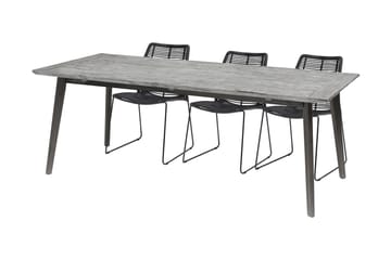 Liljearp Matgrupp Utomhus 164x90 cm + 6 Stolar Grå/Svart - Hillerstorp - Utemöbler & utemiljö - Utegrupp - Matgrupp utomhus