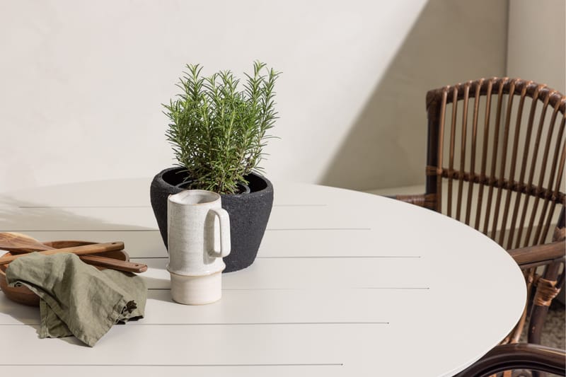 Lina Matgrupp Utomhus Rund 120 cm + 4 st Galera Karmstolar - Brun/Vit - Utemöbler & utemiljö - Utegrupp - Matgrupp utomhus