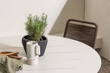 Lina Matgrupp Utomhus Rund 120 cm + 4 st Lindos Matstolar - Mörkbrun/Vit - Utemöbler & utemiljö - Utegrupp - Matgrupp utomhus
