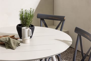 Lina Matgrupp Utomhus Rund 120 cm + 4 st Tablas Matstolar - Mörkgrå/Vit - Utemöbler & utemiljö - Utegrupp - Matgrupp utomhus