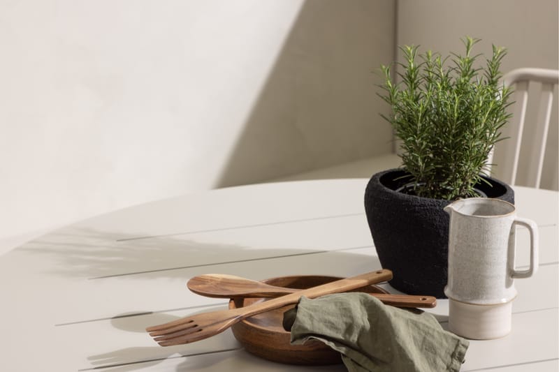 Lina Matgrupp Utomhus Rund 120 cm + 4 st Peking Karmstolar - Beige/Vit - Utemöbler & utemiljö - Utegrupp - Matgrupp utomhus