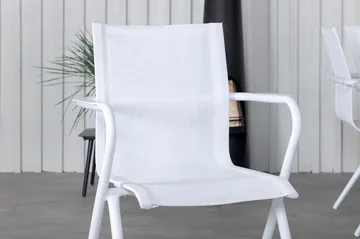 Llama Matgrupp 205cm + 6 Alina Matstolar Svart/Grå - Svart/Grå - Utemöbler & utemiljö - Utegrupp - Matgrupp utomhus