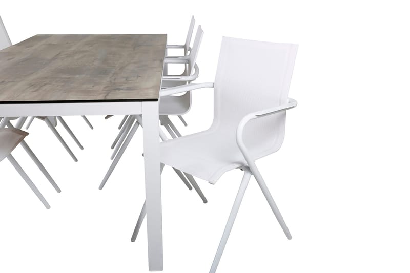 Llama Matgrupp 205cm + 6 Alina Matstolar Svart/Grå - Svart/Grå - Utemöbler & utemiljö - Utegrupp - Matgrupp utomhus