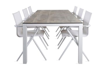 Llama Matgrupp 205cm + 6 Alina Matstolar Svart/Grå - Svart/Grå - Utemöbler & utemiljö - Utegrupp - Matgrupp utomhus