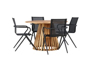 Matgrupp Utomhus Lumpur 110 cm Rund med 4 Alina Utestolar - Natur - Utemöbler & utemiljö - Utegrupp - Matgrupp utomhus