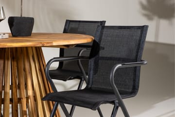 Matgrupp Utomhus Lumpur 110 cm Rund med 4 Alina Utestolar - Natur - Utemöbler & utemiljö - Utegrupp - Matgrupp utomhus