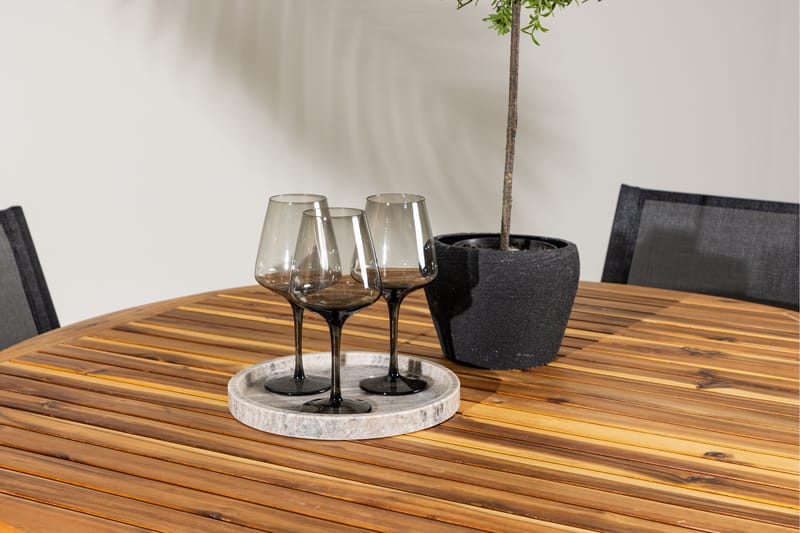 Matgrupp Utomhus Lumpur 110 cm Rund med 4 Alina Utestolar - Natur - Utemöbler & utemiljö - Utegrupp - Matgrupp utomhus