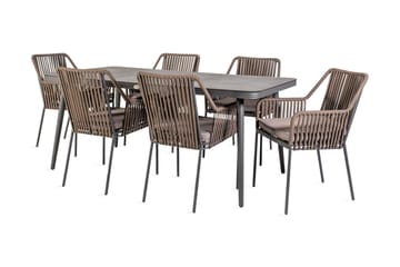 Möbelset ANDROS Utebord och 6 Utestolar 180x90xH75cm - Utemöbler & utemiljö - Utegrupp - Matgrupp utomhus