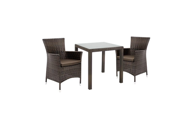 Möbelset WICKER Utebord och 2 Utestolar 73x73xH71cm - Utemöbler & utemiljö - Utegrupp - Matgrupp utomhus