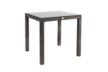 Möbelset WICKER Utebord och 4 Utestolar 73x73xH71 brun - Utemöbler & utemiljö - Utegrupp - Matgrupp utomhus