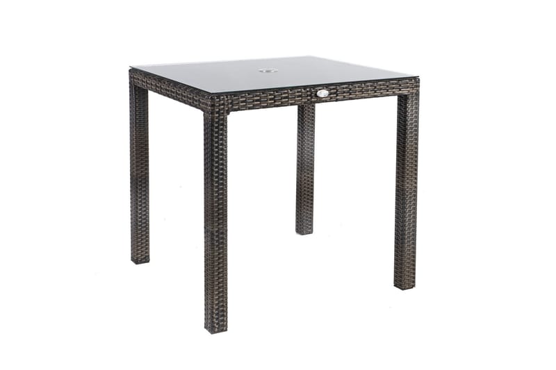 Möbelset WICKER Utebord och 4 Utestolar 73x73xH71 brun - Utemöbler & utemiljö - Utegrupp - Matgrupp utomhus