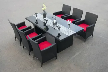 Majestic Matgrupp 210 + 6 Thor Fåtölj - Svart/Svart - Utemöbler & utemiljö - Utegrupp - Matgrupp utomhus