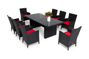 Majestic Matgrupp 210 + 6 Thor Fåtölj - Svart/Svart - Utemöbler & utemiljö - Utegrupp - Matgrupp utomhus