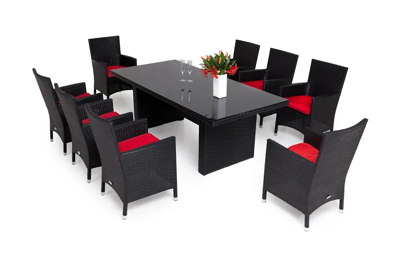 Majestic Matgrupp 210 + 6 Thor Fåtölj, Svart/Svart