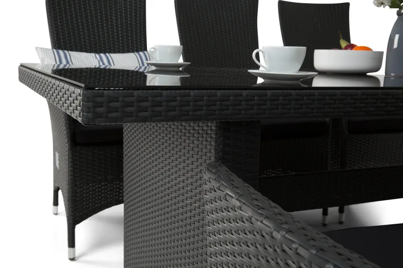 Majestic Matgrupp Utomhus 210 + 6 Jenny Ställbar Fåtölj - Svart - Utemöbler & utemiljö - Utegrupp - Matgrupp utomhus