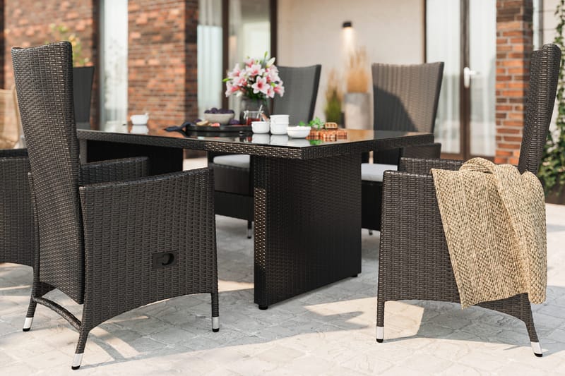 Majestic Matgrupp Utomhus 210 + 6 Jenny Ställbar Fåtölj - Svart - Utemöbler & utemiljö - Utegrupp - Matgrupp utomhus