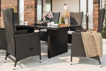 Majestic Matgrupp Utomhus 210 + 6 Jenny Ställbar Fåtölj - Svart - Utemöbler & utemiljö - Utegrupp - Matgrupp utomhus