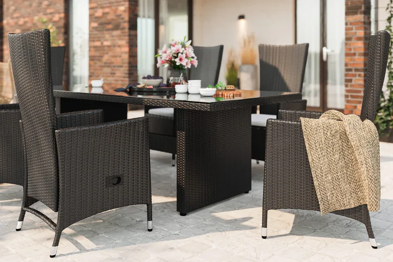 Majestic Matgrupp Utomhus 210 + 6 Jenny Ställbar Fåtölj - Svart - Utemöbler & utemiljö - Utegrupp - Matgrupp utomhus