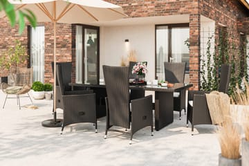 Majestic Matgrupp Utomhus 210 + 6 Jenny Ställbar Fåtölj - Svart - Utemöbler & utemiljö - Utegrupp - Matgrupp utomhus