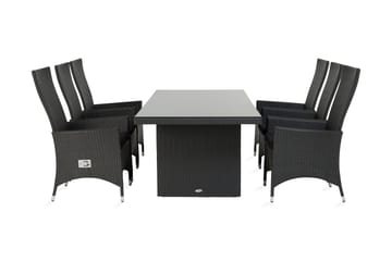 Majestic Matgrupp Utomhus 210 + 6 Jenny Ställbar Fåtölj - Svart - Utemöbler & utemiljö - Utegrupp - Matgrupp utomhus