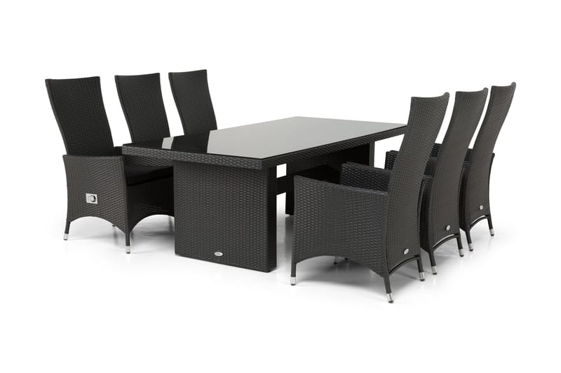 Majestic Matgrupp Utomhus 210 + 6 Jenny Ställbar Fåtölj - Svart - Utemöbler & utemiljö - Utegrupp - Matgrupp utomhus