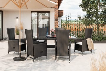 Majestic Matgrupp Utomhus 210 + 6 Jenny Ställbar Fåtölj - Svart - Utemöbler & utemiljö - Utegrupp - Matgrupp utomhus