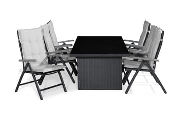 Majestic Matgrupp Utomhus 210x100+6 Monaco Positionsstol m Dyna - Svart/Grå/Offwhite - Utemöbler & utemiljö - Utegrupp - Matgrupp utomhus