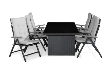 Majestic Matgrupp Utomhus 210x100+6 Monaco Positionsstol m Dyna - Svart/Grå/Offwhite - Utemöbler & utemiljö - Utegrupp - Matgrupp utomhus