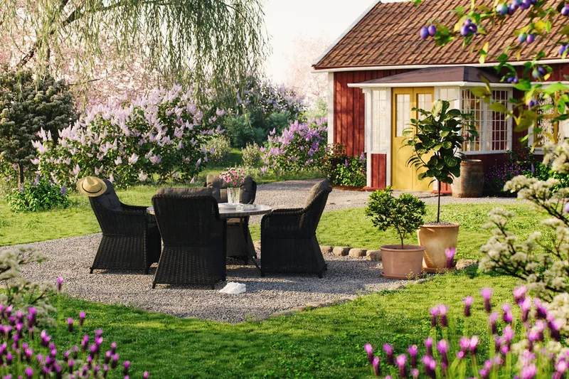 Marcus Matgrupp 140 Rund + 4 Fåtöljer m Dyna - Svart - Utemöbler & utemiljö - Utegrupp - Matgrupp utomhus