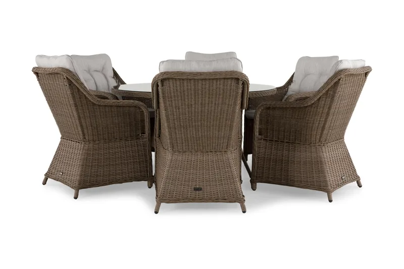 Marcus Matgrupp 140 Rund + 6 Fåtöljer m Dyna - Natur - Utemöbler & utemiljö - Utegrupp - Matgrupp utomhus