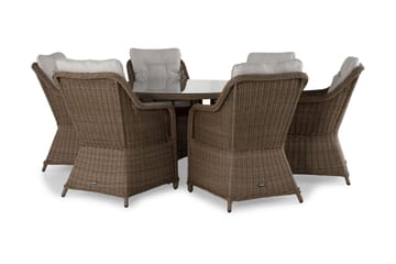 Marcus Matgrupp 140 Rund + 6 Fåtöljer m Dyna - Natur - Utemöbler & utemiljö - Utegrupp - Matgrupp utomhus