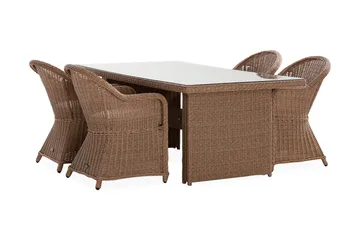 Marcus Matgrupp 200 + 4 Light Fåtöljer m Dyna - Natur - Utemöbler & utemiljö - Utegrupp - Matgrupp utomhus