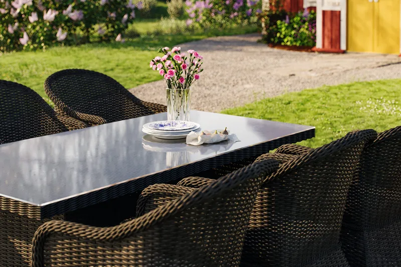 Marcus Matgrupp Utomhus 200 + 6 Light Fåtöljer m Dyna - Svart - Utemöbler & utemiljö - Utegrupp - Matgrupp utomhus