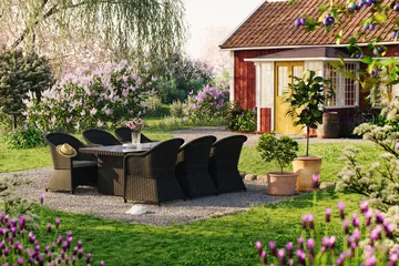 Marcus Matgrupp Utomhus 200 + 6 Light Fåtöljer m Dyna - Svart - Utemöbler & utemiljö - Utegrupp - Matgrupp utomhus