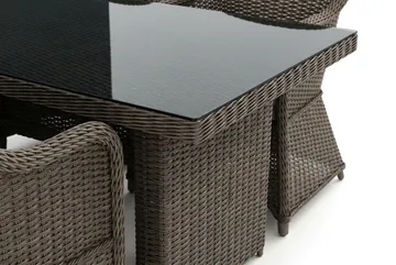 Marcus utomhus matgrupp 160x90 cm med 4 Marcus Light utefåtöljer - Grå - Utemöbler & utemiljö - Utegrupp - Matgrupp utomhus