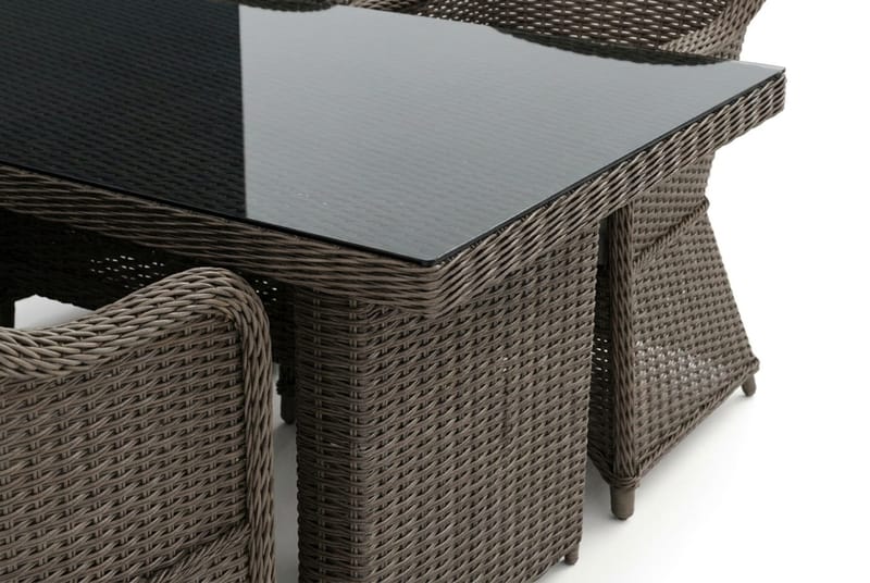 Marcus utomhus matgrupp 160x90 cm med 4 Marcus Light utefåtöljer - Grå - Utemöbler & utemiljö - Utegrupp - Matgrupp utomhus