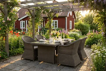 Marcus utomhus matgrupp 160x90 cm med 4 Marcus Light utefåtöljer - Grå - Utemöbler & utemiljö - Utegrupp - Matgrupp utomhus