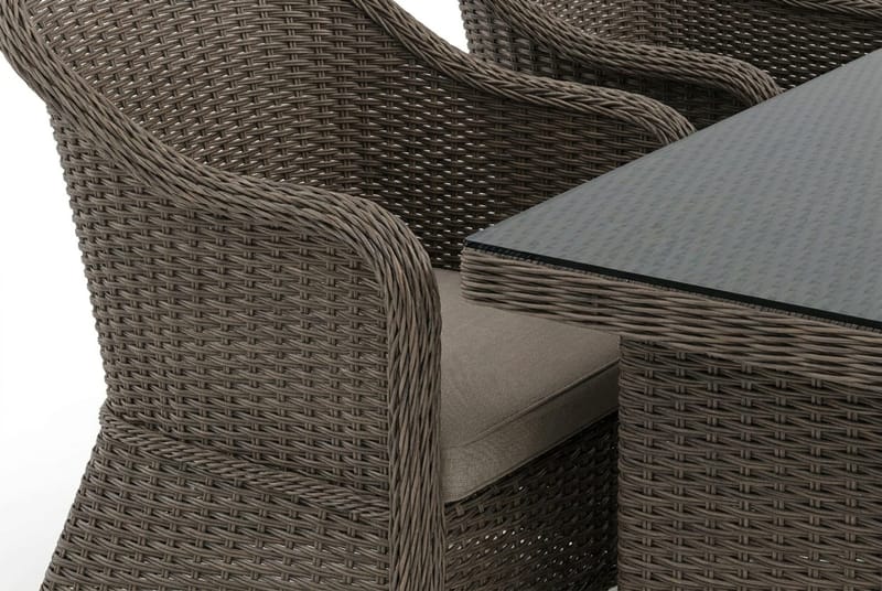 Marcus utomhus matgrupp 160x90 cm med 4 Marcus Light utefåtöljer - Grå - Utemöbler & utemiljö - Utegrupp - Matgrupp utomhus