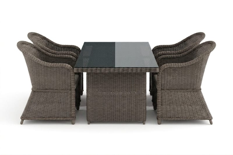 Marcus utomhus matgrupp 160x90 cm med 4 Marcus Light utefåtöljer - Grå - Utemöbler & utemiljö - Utegrupp - Matgrupp utomhus