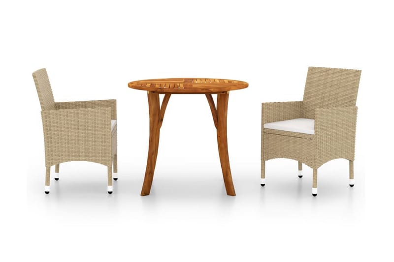Matgrupp för trädgården 3 delar beige - Beige - Matgrupp utomhus
