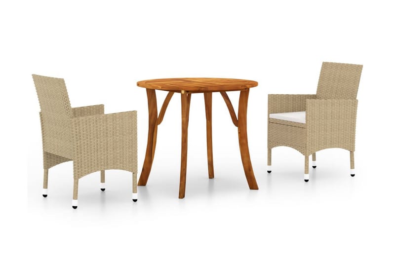 Matgrupp för trädgården 3 delar beige - Beige - Matgrupp utomhus