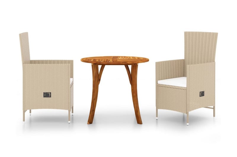 Matgrupp för trädgården 3 delar beige - Beige - Matgrupp utomhus