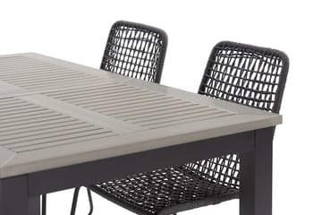 Matgrupp Monaco 152-210 cm + 4 Hilltorp Matstol - Svart - Utemöbler & utemiljö - Utegrupp - Matgrupp utomhus