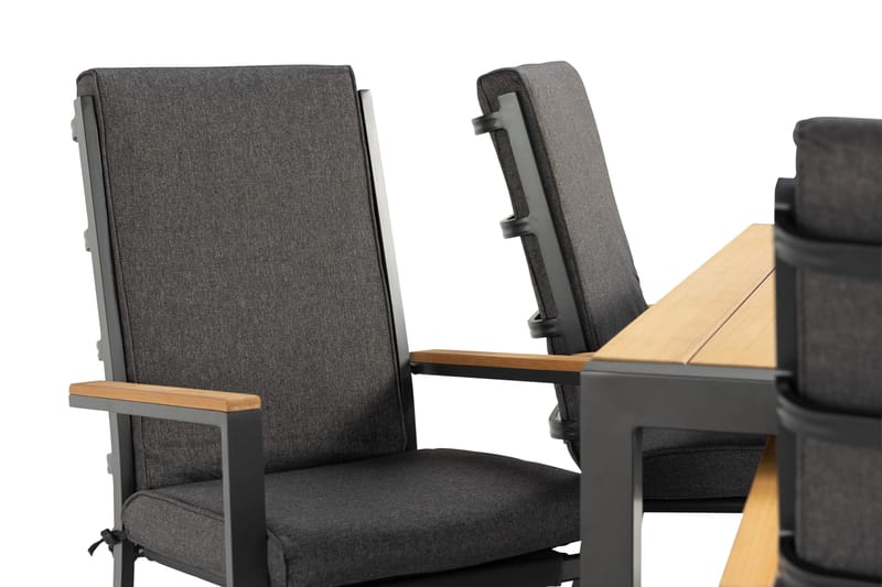 Matgrupp Utomhus Argonia 160 cm + 6 Utestolar - Svart - Utemöbler & utemiljö - Utegrupp - Matgrupp utomhus