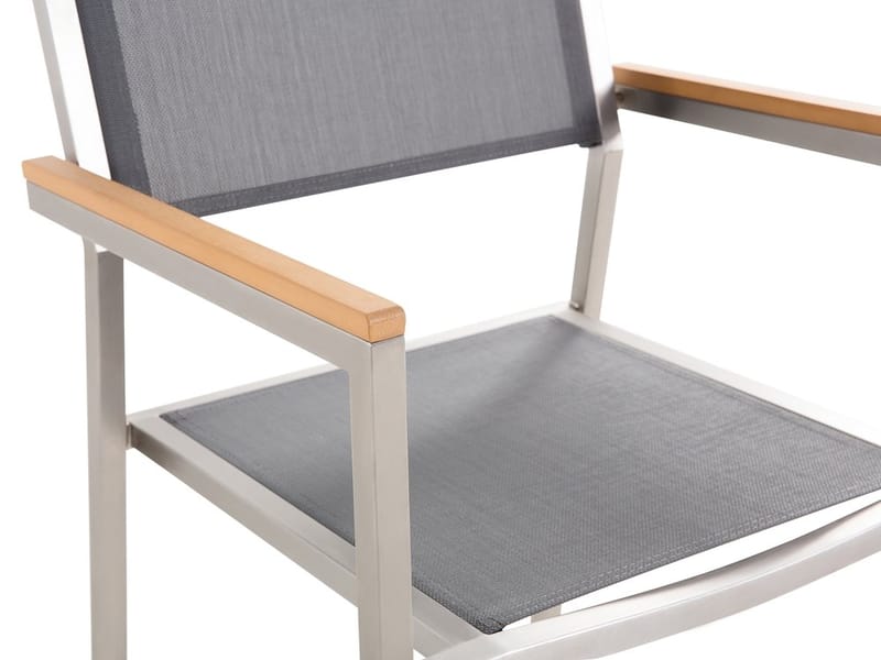Matgrupp Utomhus Bacoli 180 cm + 6 Utestolar - Grå - Utemöbler & utemiljö - Utegrupp - Matgrupp utomhus