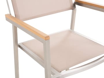 Matgrupp Utomhus Bacoli 220 cm + 8 Utestolar - Beige - Utemöbler & utemiljö - Utegrupp - Matgrupp utomhus