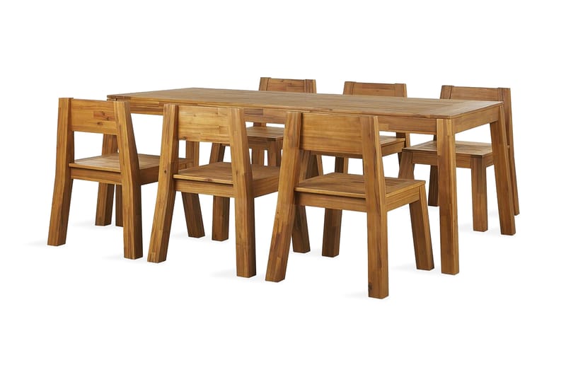 Matgrupp Utomhus Coteto 225 cm + 6 Utestolar - Akacia - Utemöbler & utemiljö - Utegrupp - Matgrupp utomhus